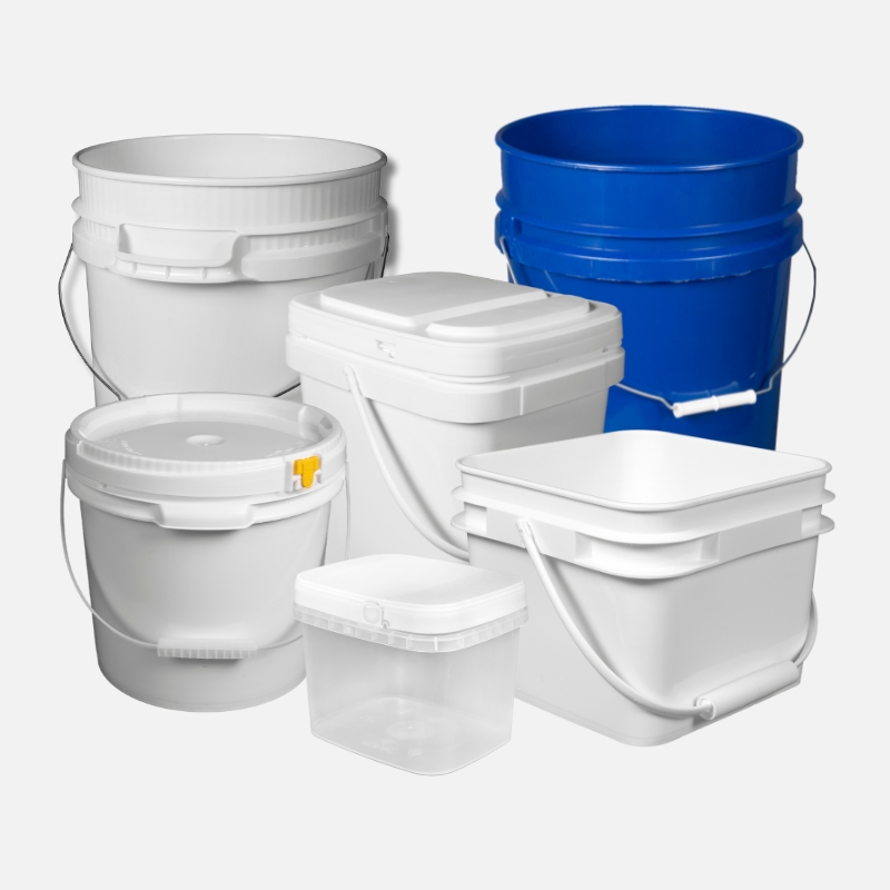 High density polyethylene plastic pails and buckets